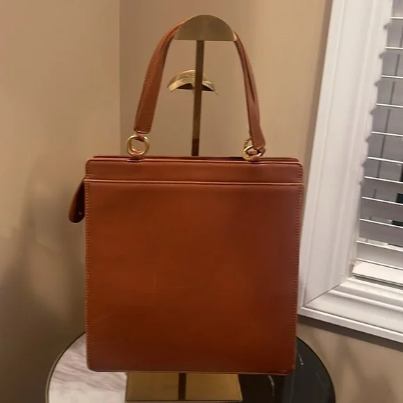 Chanel Logo Embroidered Top Handle Brown Bag - Picture 2 of 11